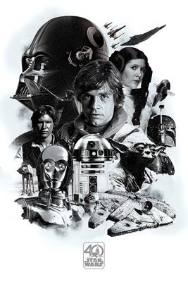 Poster Star Wars - 40th Anniversary Montage 61x91,5cm Poster Star Wars - 40th Anniversary Montage 61x91,5cm