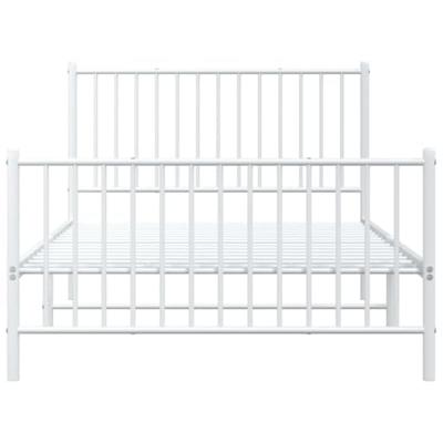 Bedframe met hoofd- en voeteneinde metaal wit 107x203 cm Bedframe met hoofd- en voeteneinde metaal wit 107x203 cm