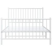 Bedframe met hoofd- en voeteneinde metaal wit 107x203 cm - thumbnail