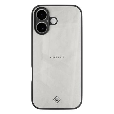 iPhone 16 glazen hardcase - Vive la vie iPhone 16 glazen hardcase - Vive la vie