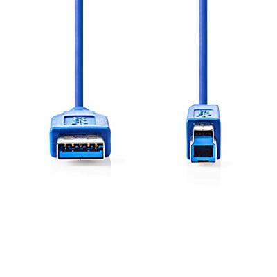 USB-A naar USB-B kabel - USB3.0 - tot 2A / blauw - 3 meter