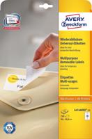 Avery afneembare witte etiketten Stick & Lift ft 96 x 50,8 mm, 250 stuks, 10 per blad - thumbnail