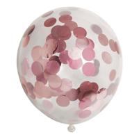 Globos Confetti ballonnen papieren confetti metallix rose goud, 6st. - thumbnail