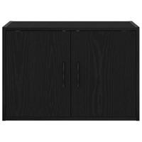 Garagewandkasten 2 st spaanplaat zwart - thumbnail