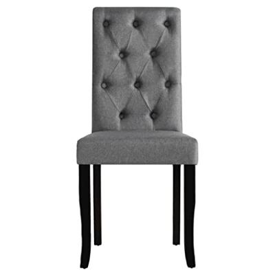 Eetkamerstoelen 4 st stof donkergrijs