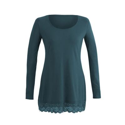 Longshirt met kant, smaragd 42