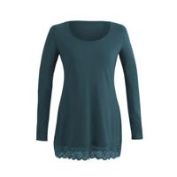 Longshirt met kant, smaragd 42 - thumbnail