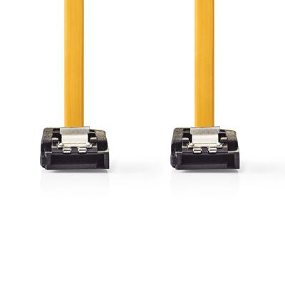 Datakabel SATA 6 Gb/s | SATA 7-Pins Female met Vergrendeling - SATA 7-Pins Female met Vergrendeling | 0,5 m | Geel