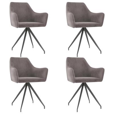 vidaXL Eetkamerstoelen 4 st fluweel lichtgrijs