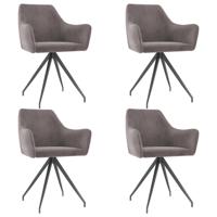 vidaXL Eetkamerstoelen 4 st fluweel lichtgrijs - thumbnail