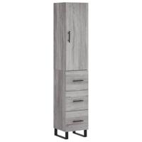 Hoge kast 34,5x34x180 cm bewerkt hout grijs sonoma eikenkleurig - thumbnail