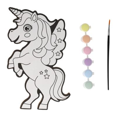 Wins Holland Canvas schilderen - eenhoorn - incl penseel en 6 kleuren verf