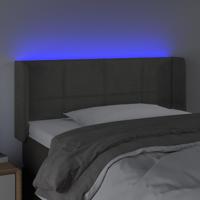 Hoofdbord LED 83x16x78/88 cm fluweel donkergrijs - thumbnail