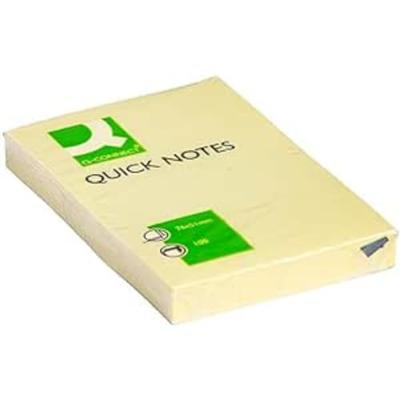 Q-CONNECT Quick Notes, ft 51 x 76 mm, 100 vel, geel