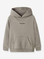 Sweater met capuchon voor jongens met mini-print NAME IT parelgrijs - thumbnail