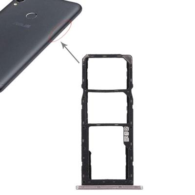 SIM-kaarthouder + SIM-kaarthouder + Micro SD Card lade voor Asus Zenfone Max Pro (M1) ZB601KL ZB602KL (zilver)