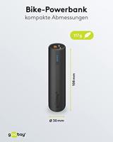 Goobay Goobay 60656 Powerbank für Fahrrad 5000 mAh Bike Fahrradhalterung USB Buchse PD Powerbank 5000 mAh Li-ion Zwart Statusweergave, LED-zaklamp - thumbnail