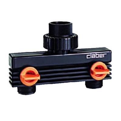 Claber 8589 2-weg Verdeelstuk voor Tuinslangen - Dual ¾" Aansluiting - Eenvoudig en Efficiënt