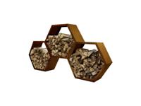 HOME DELUXE Stalen houtopslag Antares (3-delige set) - thumbnail