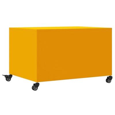 Salontafel 68x50x43,5 cm staal mosterdgeel
