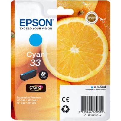 Epson 33 4.5ml Cyaan inktcartridge Epson 33 4.5ml Cyaan inktcartridge