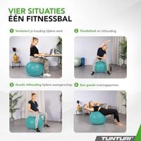 Fitnessbal Anti-Burst 65cm Turquoise - thumbnail
