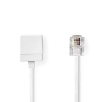 Nedis Telecomverlengkabel | RJ11 Male | RJ11 Female | 5.00 m | Kabel design: Plat | Kabeltype: RJ11 | Wit - TCGL90205WT50 - thumbnail