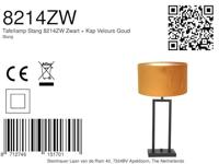 Steinhauer Zwart met gouden schemerlamp Stanger 8214ZW - thumbnail