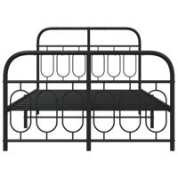 Bedframe met hoofd- en voeteneinde metaal zwart 120x200 cm - thumbnail