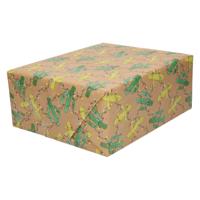 3x Inpakpapier/cadeaupapier Bruin Cactus Met Lichtjes 200 X 70 Cm - Cadeaupapier - thumbnail