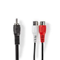 Subwoofer-Kabel | RCA Male | 2x RCA Female | Vernikkeld | 0.20 m | Rond | 5.0 x 2.5 mm | Zwart | Blister - thumbnail