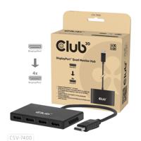 Club 3D displayport quad monitor hub mst 4x 4k30hz displayport splitter (zwart) - thumbnail