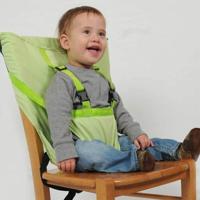 Baby draagbare stoel Kids stoel reizen opvouwbare wasbaar baby eetkamerstoel cover veiligheidsgordel (groen) - thumbnail