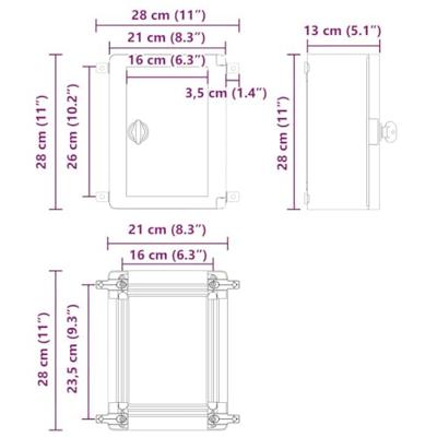 VidaXL Bedieningskast grijs 47 x 20 x 60 cm abs kunststof VidaXL Bedieningskast grijs 47 x 20 x 60 cm abs kunststof