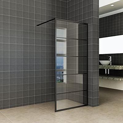 Horizon inloopdouche met raster 1000 x 2000 x 8 mm nano helder glas/mat zwart