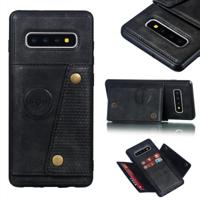 Lederen beschermhoes voor Galaxy S10 plus (zwart) - thumbnail