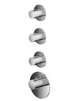 Hotbath Mate Afbouwdeel High Flow 3 Stopkranen Rond Geborsteld Nikkel - thumbnail