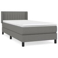 Boxspring met matras stof donkergrijs 90x190 cm - thumbnail