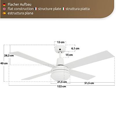 Beacon Witte plafondventilatorAirfusion Quest II Ø 122cm - 210339