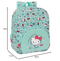Schoolrugzak Hello Kitty Sea lovers Turkoois 26 x 34 x 11 cm - thumbnail