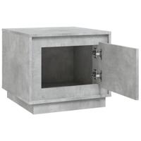 Salontafel 51x50x44 cm bewerkt hout betongrijs - thumbnail