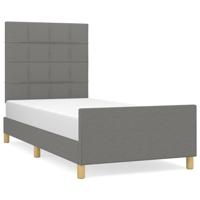 Bedframe zonder matras 90x200 cm stof donkergrijs - thumbnail