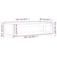 Salontafel 110x50x33,5 cm massief grenenhout wasbruin - thumbnail