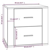 Nachtkastje 50x39x47 cm grijs sonoma eikenkleurig - thumbnail