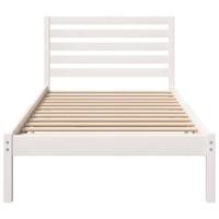 Bedframe met hoofdeinde Wit 90 x 190 cm Massief grenenhout - thumbnail