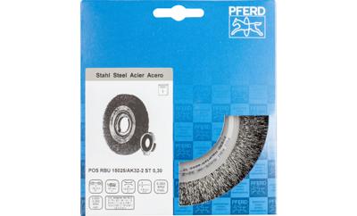 PFERD TOOLS POS Ronde borstel breed ongetordeerd RBU Ø 150 x 25 mm variabel boorgat staaldraad-Ø 0,30 voor slijpblok 1 POS RBU 15025/AK32-2 ST 0,30 43701209 1