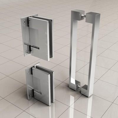 Scharnierset En Greep tbv Profielloze Nisdeur BWS Miley Chroom Scharnierset En Greep tbv Profielloze Nisdeur BWS Miley Chroom