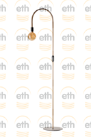 ETH VloerlampPike 180cm goud met zwart - 05-VL8135-12 - thumbnail