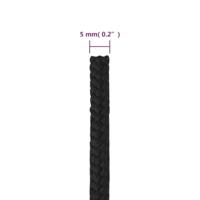 VidaXL Boottouw 5 mm 100 m polypropeen zwart - thumbnail