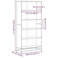 Boekenkast 80,5x35x170,5 cm bewerkt hout sonoma eikenkleurig - thumbnail